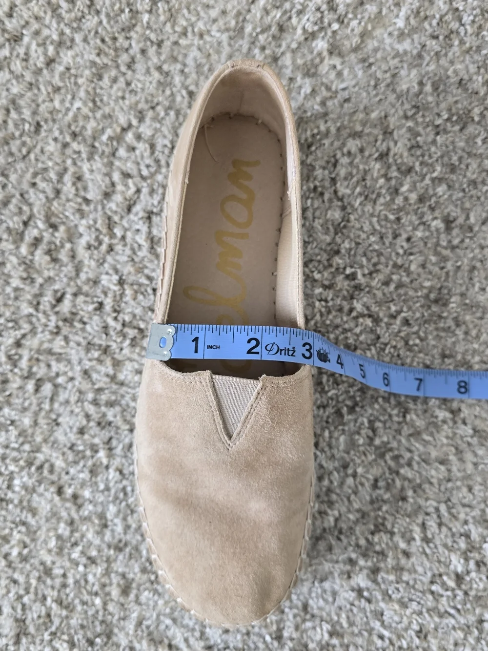 Sam Edelman Women's Beige Suede Espadrille Slip-On Flat Round Toe US 8.5